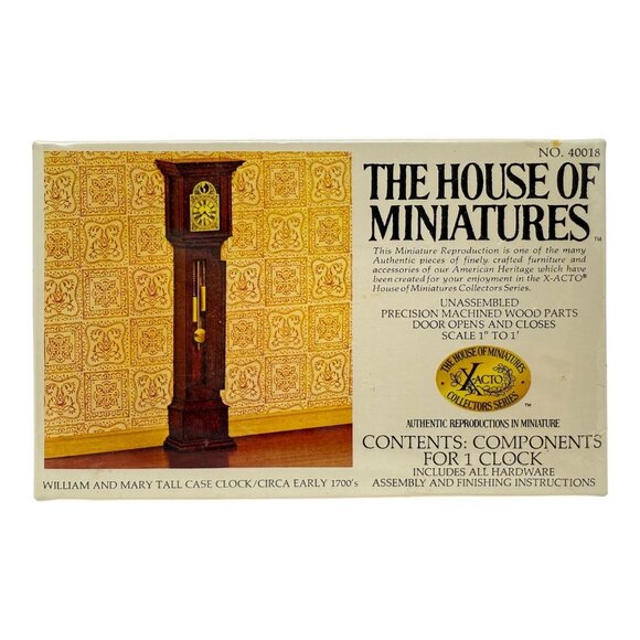 XActo The House Of Miniatures William Mary Tall Case Clock Kit 40018 Unassembled - Picture 1 of 6